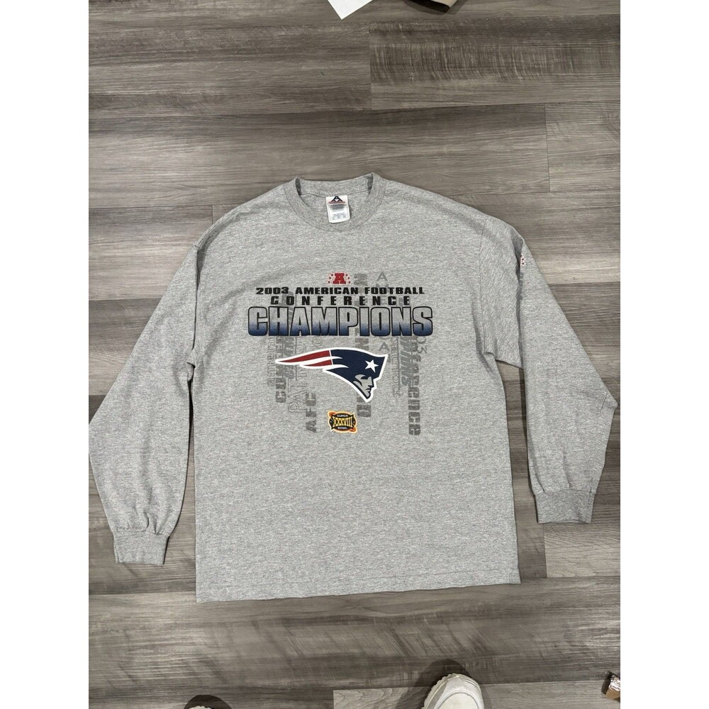 Y2K New England Patriots 2003 AFC Champions Long Sleeve Size XL